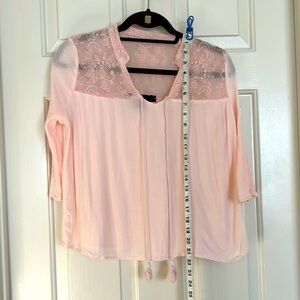 Moas Light Pink Blouse with lace inserts XS